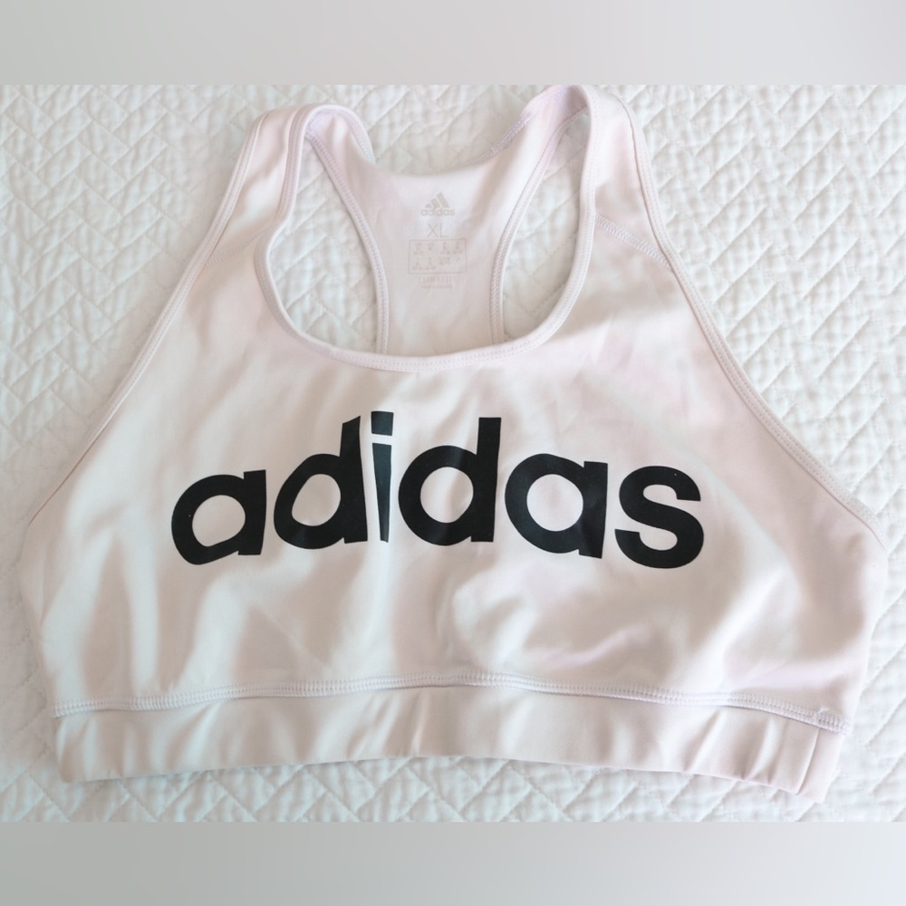Adidas Sports Bra Size Large Women's Training Stretch Logo Sports Climalite